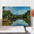 thumbnail image 1 of East Cutting Board, View of the Tropical Jungle River at the Beach of Masoala National Park in Madagascar, Decorative Tempered Glass Cutting and Serving Board, Large Size, Multicolor, by Ambesonne, 1 of 5
