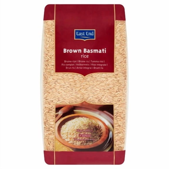 East End Brown Basmati Rice 2kg, British Import (Pack of 2)