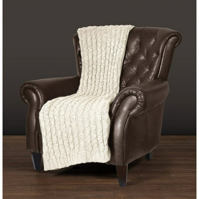 East End Living Cable Knit Throw, 50 X 6