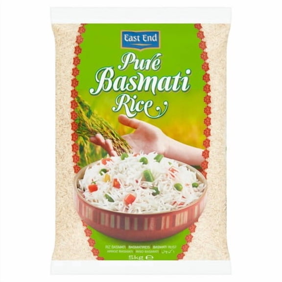 East End Pure Basmati Rice 5kg, British Import (Pack of 2)