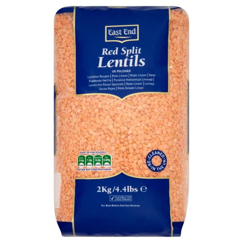 East End Red Lentils 2kg, British Import (Pack of 2)