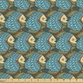 thumbnail image 1 of Ambesonne East Fabric by the Yard Upholstery, Ethnic Japanese Fish Pattern, 1 Yard, Dark Turquoise Multicolor, 1 of 5