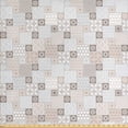 thumbnail image 1 of Ambesonne East Fabric by the Yard Upholstery, Oriental Checkered Motif, 10 Yards, Grey Tan Taupe, 1 of 4