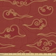 thumbnail image 1 of Ambesonne East Fabric by the Yard Upholstery, Far Eastern Folk Clouds Motif, 3 Yards, Vermilion Cream, 1 of 5