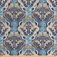 thumbnail image 1 of East Fabric by the Yard Upholstery, Vintage Eastern Abstract Floral Pattern with Leaves Grid Style Lines, Decorative Fabric for DIY and Home Accents, Pale and Dark Blue Beige by Ambesonne, 1 of 4