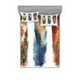 thumbnail image 1 of East Fitted Sheet & Pillow Sham Set, Feathers Ornament Ceremonial Esoteric Inspired Design Print, Decorative Printed 6 Piece Bedding Decor Set, Calking, Orange Blue, by Ambesonne, 1 of 3