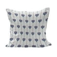 thumbnail image 1 of East Fluffy Throw Pillow Cushion Cover, Ottoman Tiles Inspired Bohem Tulip Flowers and Polka Dots Image, Decorative Square Accent Pillow Case, 20" x 20", Red Navy Blue and White, by Ambesonne, 1 of 5