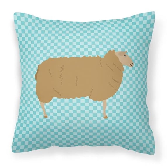 East Friesian Sheep Blue Check Fabric Decorative Pillow