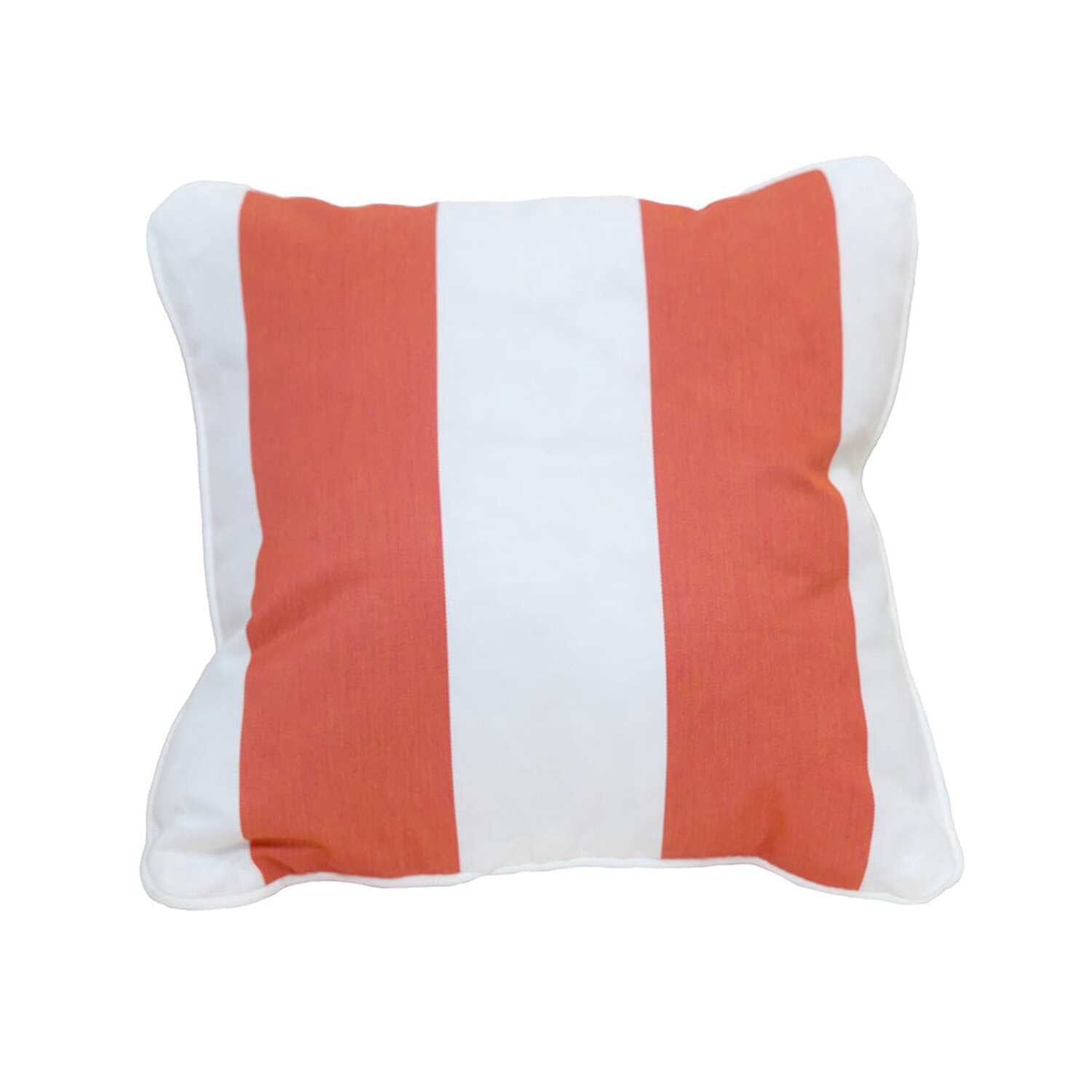 East Green 18 x 18" Square Outdoor Accent Pillow, Coral Stripe