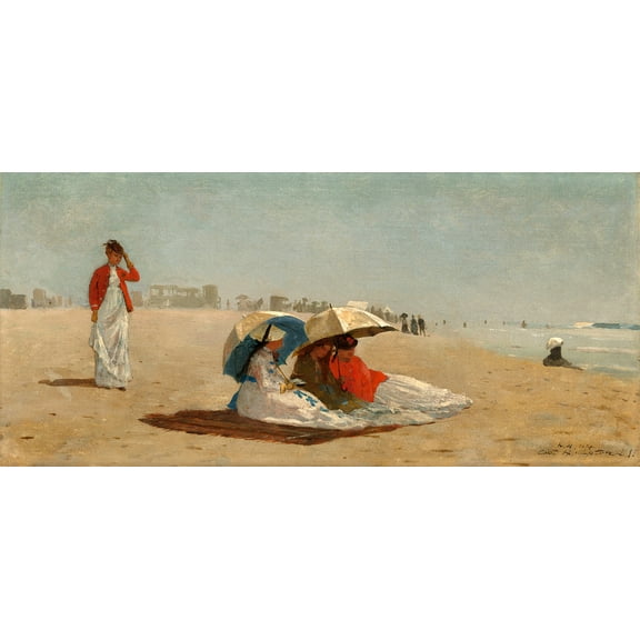 East Hampton Beach, Long Island by Winslow Homer - 12" x 18" Art Print Wall Decor