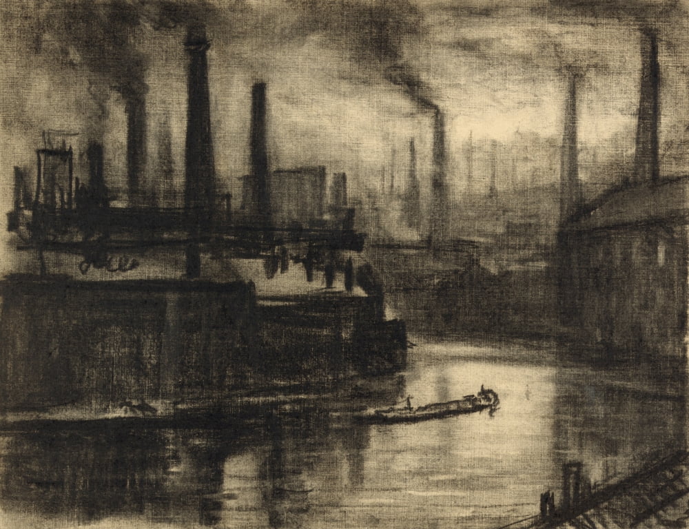 East London 1908 Canvas Art - Joseph Pennell (24 x 36)
