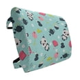 thumbnail image 1 of East Lumbar Pillow, Panda Bears Koi Fishes Chopsticks Tea and Ricebowl Japanese Far Eastern Illustration, Soft Back Cushion Office Chairs with Adjustable Straps, 14" x 13", Multicolor, by Ambesonne, 1 of 7