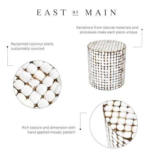East at Main Round Coconut Shell Side Table - Boho Accent Table, Rustic ...