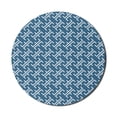 thumbnail image 1 of East Mouse Pad for Computers, Ocean Waves Inspired Artwork in Japanese Style Illustration Oriental Curvy Cultural, Round Non-Slip Thick Rubber Modern Mousepad, 8" Round, Blue White, by Ambesonne, 1 of 2