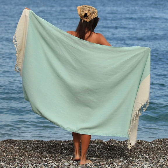 East'N Blue Fulvia Turkish Cotton Peshtemal Beach Towel - Mint Green (Pack of 1)