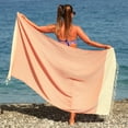 thumbnail image 1 of East'N Blue Fulvia Turkish Cotton Peshtemal Beach Towel - Orange (Pack of 1), 1 of 4