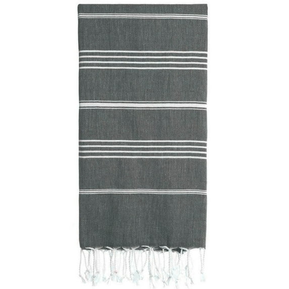 East'N Blue Lina Turkish Cotton Beach Towel (38 x 71", Quick Dry, Ultra Absorbent) - 38x71 FUME