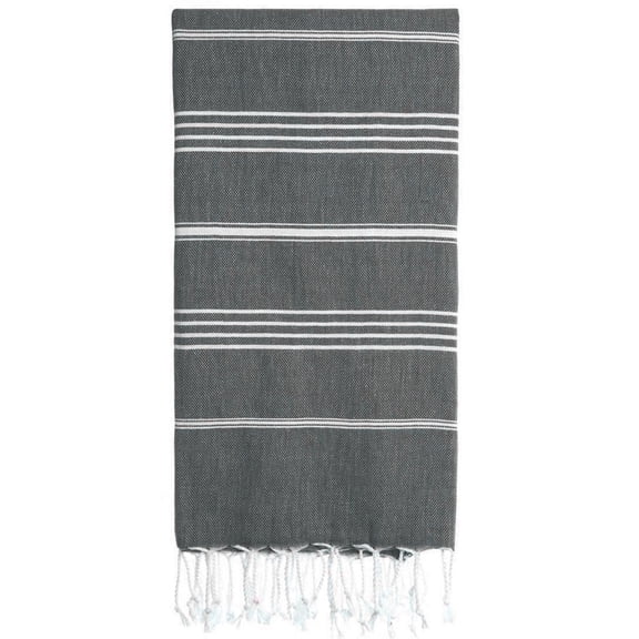 East'N Blue Lina Turkish Cotton Beach Towel (38 x 71", Quick Dry, Ultra Absorbent) - 38x71 FUME