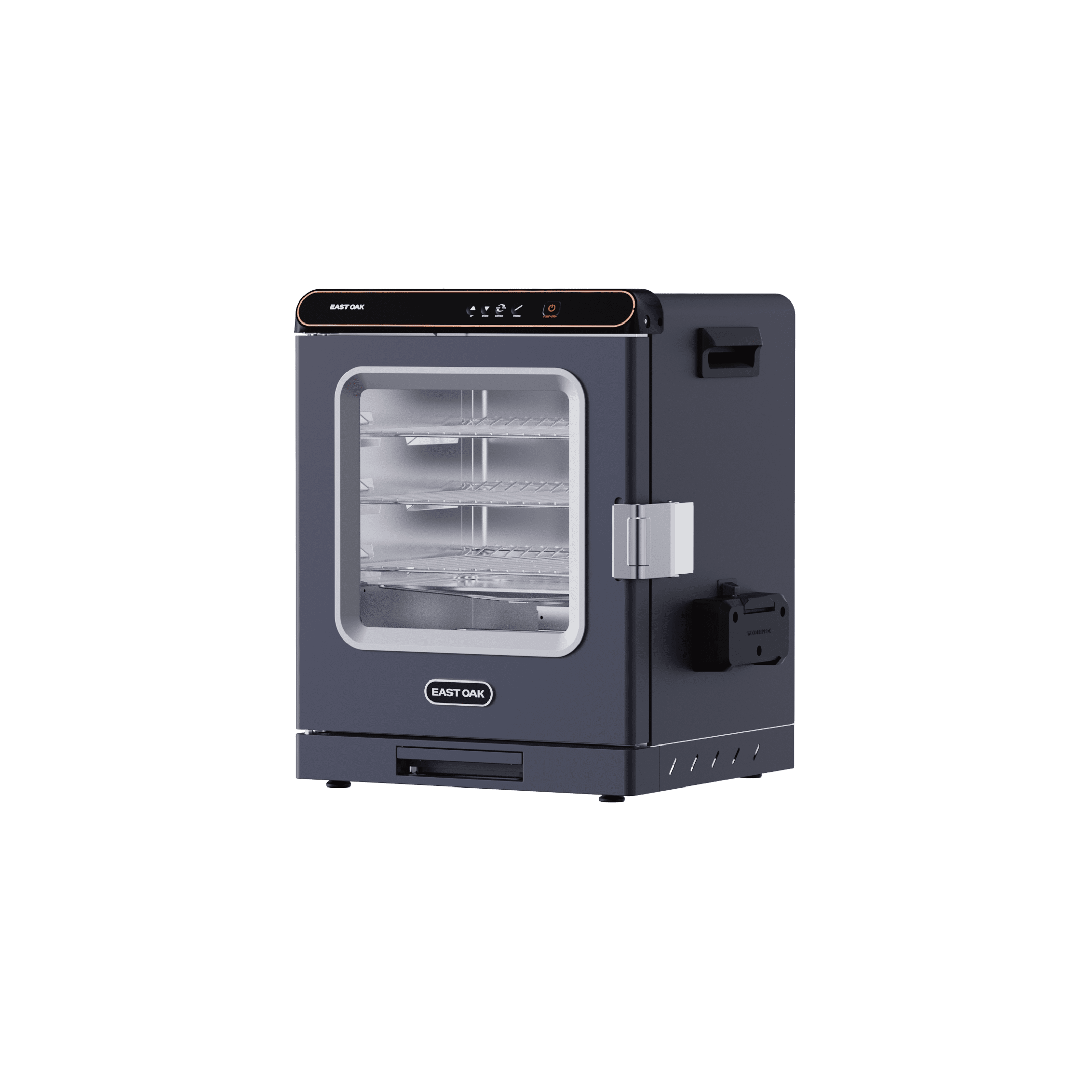 East Oak Pitmate Tabletop 20 in. Electric Smoker in Navy Blue with Dual Heating System 544 sq in
