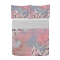 thumbnail image 1 of East Reversible Bedspread Set, Japanese Cherry Blossom Sakura Tree Branches Blooms Spring Season Foliage Art, Pillow Shams & Comforter Microfiber Bedding Set, 3 Sizes, Pale Pink, by Ambesonne, 1 of 4