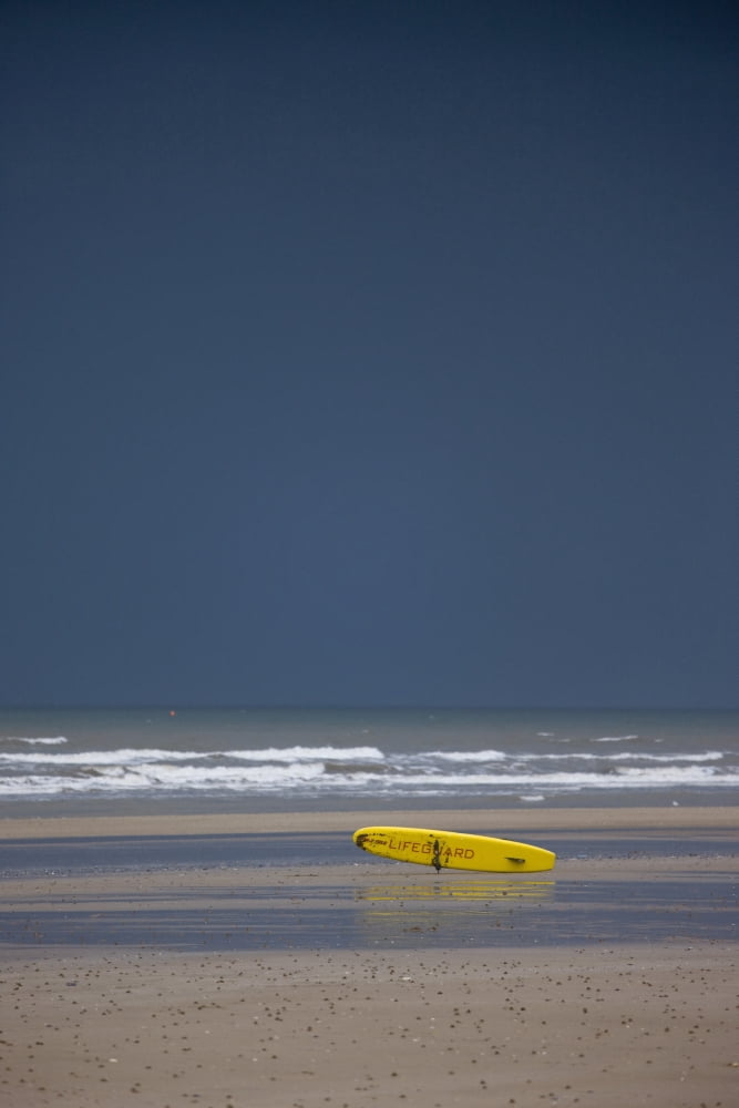 East Riding Yorkshire England Surf Rescue Board Lying On The Foreshore Canvas Art - John Short Design Pics (12 x 18)