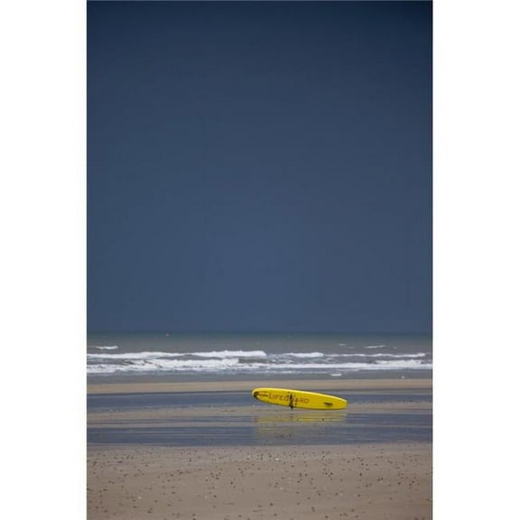 East Riding Yorkshire England - Surf Rescue Board Lying On The Foreshore Poster Print - Large - 24 x 36