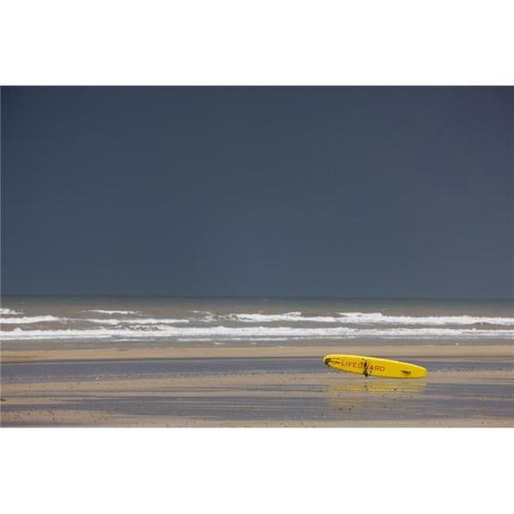 East Riding Yorkshire England - Surf Rescue Board Lying On The Foreshore Poster Print, Large - 36 x 24