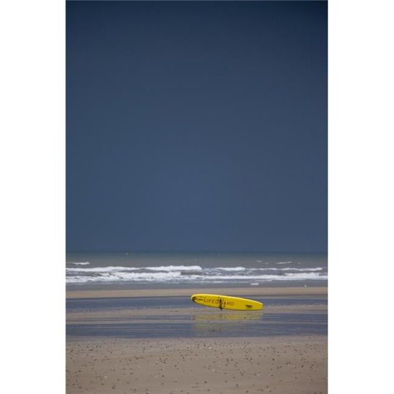East Riding Yorkshire England - Surf Rescue Board Lying On The Foreshore Poster Print
