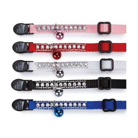 Meow Town MT Rhinestone Cat Collar Blu