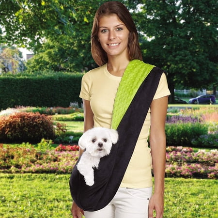 East Side Reverisible Over-the-Shoulder Sling Pet Carrier Black/Green