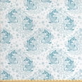 thumbnail image 1 of Ambesonne East Fabric by the Yard Upholstery, Koi Fishes Sketch Style, 5 Yards, Blue White, 1 of 4