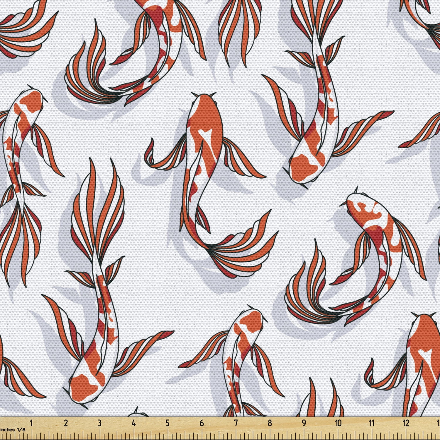 ambesonne-east-fabric-by-the-yard-upholstery-koi-fish-top-view-graphic