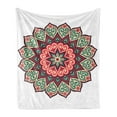 thumbnail image 1 of East Soft Flannel Fleece Throw Blanket, Vintage Style Traditional Round Motif with Swirly Floral Details in Retro Colors, Cozy Plush for Indoor and Outdoor Use, 50" x 70", Multicolor, by Ambesonne, 1 of 5