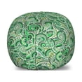 thumbnail image 1 of East Storage Toy Bag Chair, Classic Design Swirl Doodle Floral Illustration Curvy Outline Style Retro, Stuffed Animal Organizer Washable Bag, Large Size, Black Green, by Ambesonne, 1 of 3