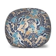 thumbnail image 1 of East Storage Toy Bag Chair, Vintage Eastern Abstract Floral Pattern with Leaves Grid Style Lines, Stuffed Animal Organizer Washable Bag, Small Size, Pale and Dark Blue Beige, by Ambesonne, 1 of 3