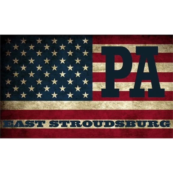 East Stroudsburg PA Pennsylvania Monroe County Vintage US Flag Decal Bumper Sticker 3M Vinyl 3" x 5"
