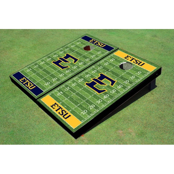 East Tennessee State University E Alternating Football Field Custom Cornhole Boards