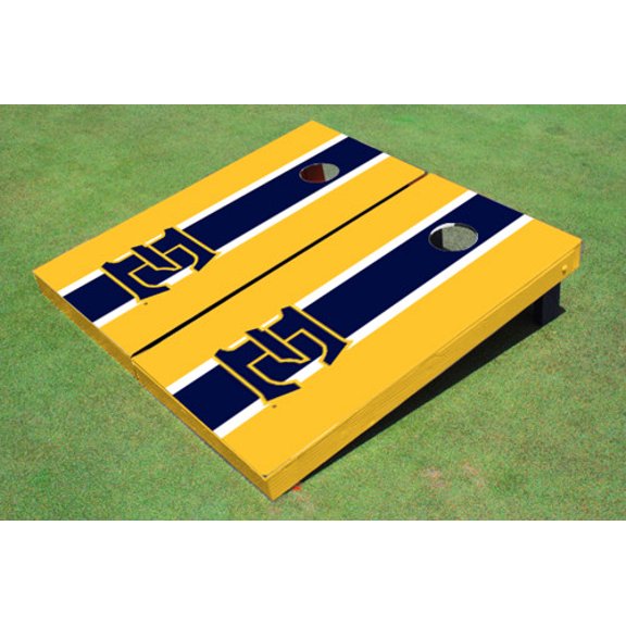 East Tennessee State University E Navy and Yellow Matching Long Stripe Cornhole Boards