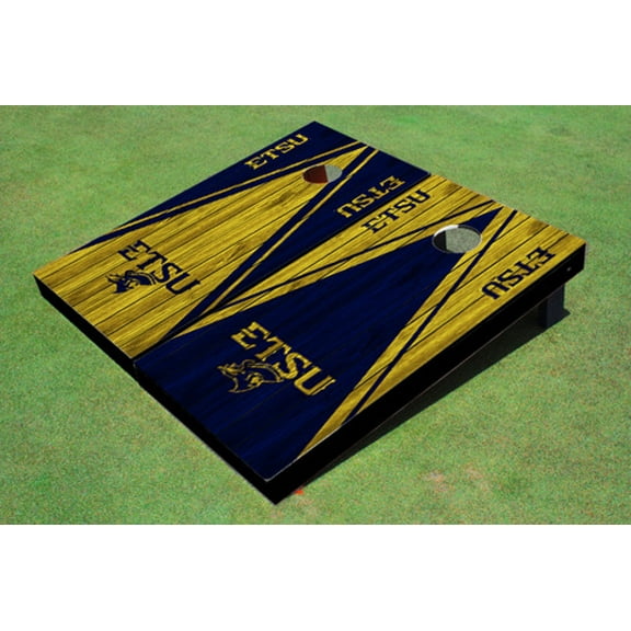 East Tennessee State University ETSU Alternating Wood Look Triangle Cornhole Boards