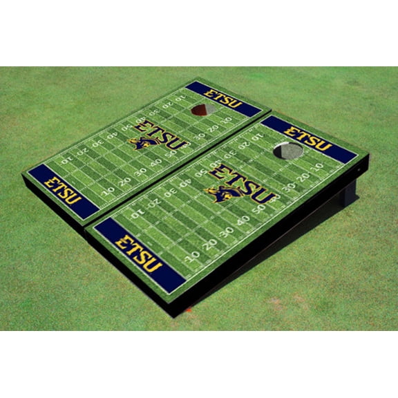 East Tennessee State University ETSU Navy Matching Football Field Custom Cornhole Boards