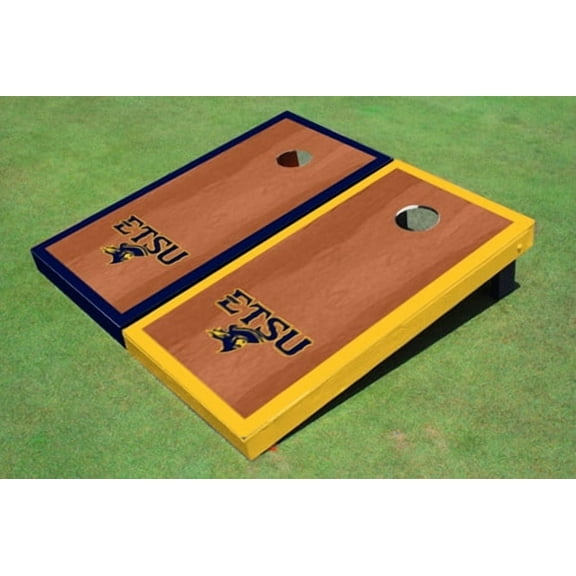 East Tennessee State University ETSU Rosewood Alternating Border Cornhole Boards