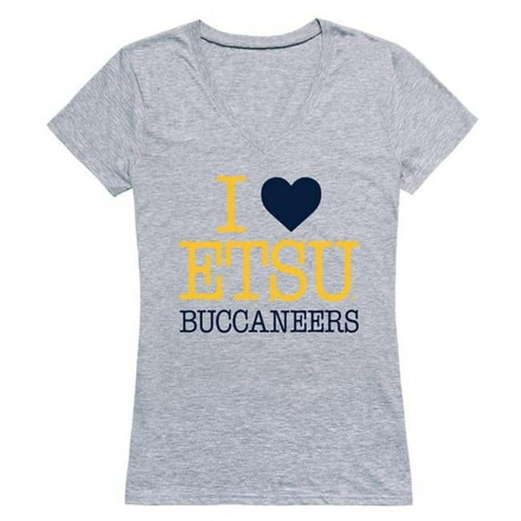 East Tennessee State University I Love Women T-Shirt, Heather Grey - Medium