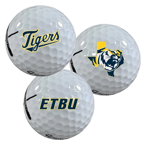 East Texas Baptist University Tigers Logo Edition Officially Licensed NCAA Taylormade Distance+ Golf Balls 12-Pack (Dozen)
