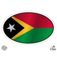 thumbnail image 1 of East Timor Flag Oval - 3" Vinyl Sticker - For Car Laptop I-Pad Phone Helmet Hard Hat - Waterproof Decal, 1 of 1