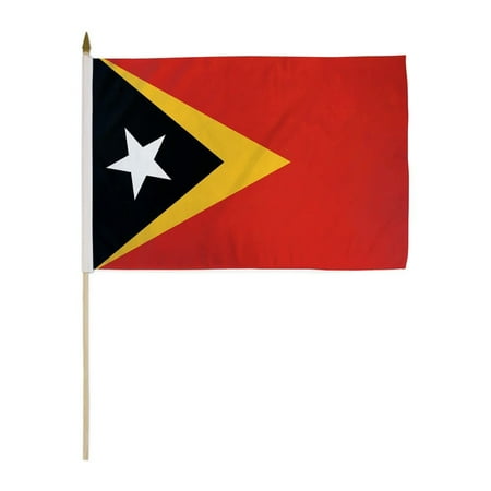 East Timor (Timor Leste) 12x18in Stick Flag