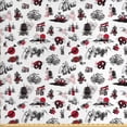 thumbnail image 1 of Ambesonne East Fabric by the Yard Upholstery, Japanese Architecture Artwork, 10 Yards, Dark Coral Black White, 1 of 4