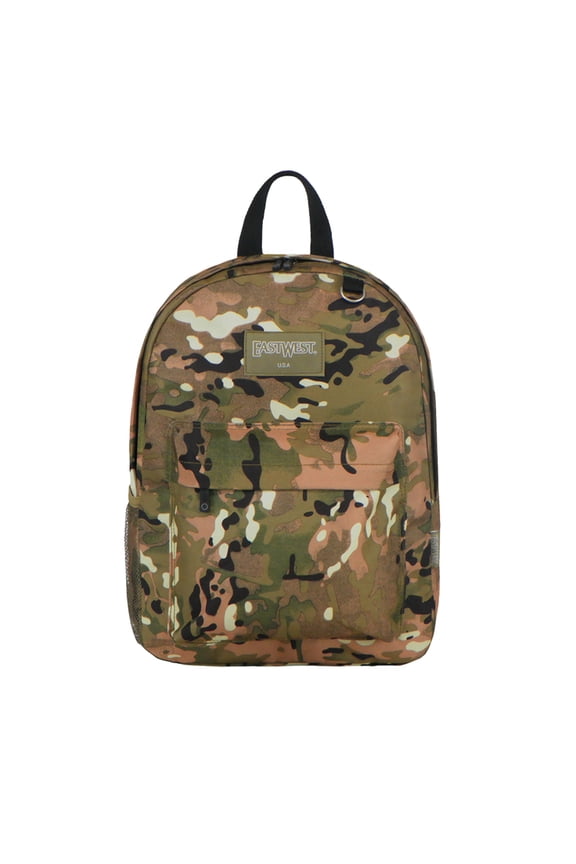 East West BC101S Side Mesh Bottle Holder Simple Backpack with Key Holder Camo