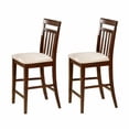 thumbnail image 1 of East West EWPC-OAK-C East West Stool With Upholstered Seat dark oak finish., Dark Oak - Pack of 2, 1 of 1