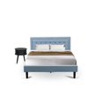 thumbnail image 1 of East West Furniture 2-piece Wood Platform Bedroom Set in Denim Blue, 1 of 8