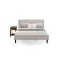 thumbnail image 1 of East West Furniture 2-piece Wood Platform King Bedroom Set in Mist Beige, 1 of 8
